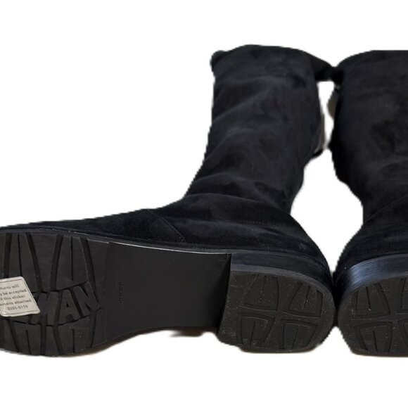 Stuart Weitzman Lowland Black Suede Over the Knee Boots 6M - Picture 8 of 13